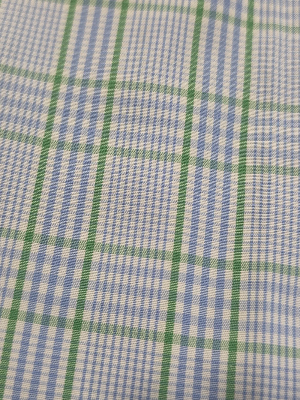 (L) 16-16.5 34/35 Men's Banana Republic Dress Shirt Green Blue Plaid All Cotton